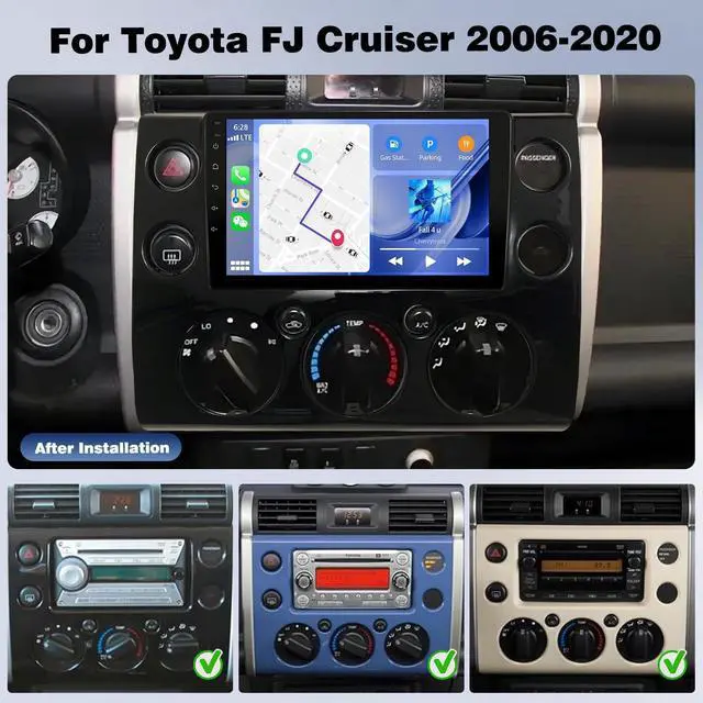 Alt view image 2 of 5 - 4+64G Car Radio for Toyota FJ Cruiser 2006-2020 Wireless Carplay Android Car Stereo, 9 Inch Touschscreen with Android Auto 5G WiFi GPS Navigation AHD Backup Camera FM RDS Radio Receiver