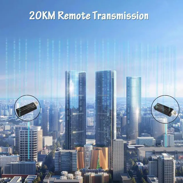 Alt view image 4 of 5 - Lcantve Mini 4K HDMI Fiber Converter Supporting 4K*2K@30Hz Resolution, Uncompressed HDMI Video Fiber Extender with 10G SFP Modules, Up to 20KM Over Single Mode LC Fiber