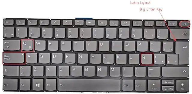 Alt view image 2 of 3 - Laptop Replacement Latin Spanish (latin espanol teclado) for Lenovo IdeaPad 320-14ISK 320-14IKB 320-14AST 120S-14IAP 520S-14IKB S145-14IWL S145-14IIL S145-14API S145-14IKB Grey Keyboard with Back