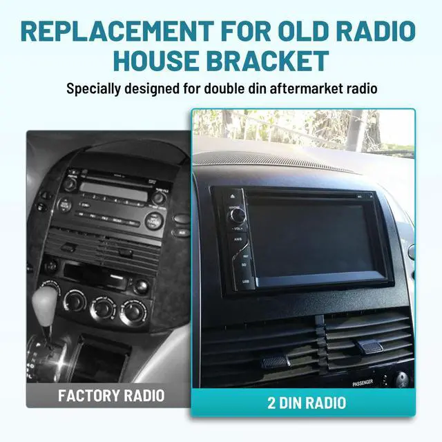 Alt view image 3 of 5 - NuIth Double DIN Radio Dash Kit W/Radio Wire Harness for 2004-2010 Toyota Sienna Non JBL System, Double DIN Car Stereo Installation Kit and Stereo Wire Adapter for Aftermarket Radio Install