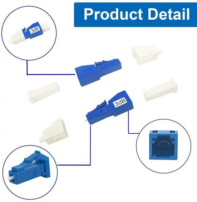 Alt view image 4 of 5 - GwliUni 10Pcs 3dB LC-UPC Fiber Optic attenuator, Fiber Signal Attenuation Converter, LC Inserts Connector Single Mode