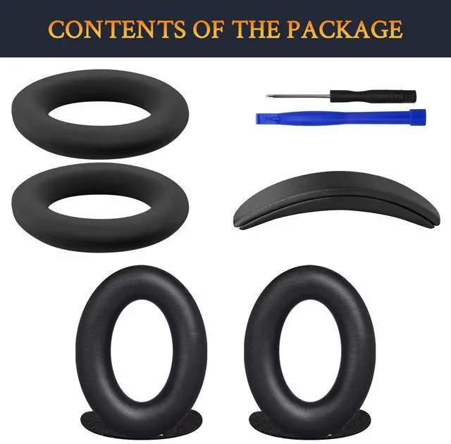 Alt view image 4 of 5 - SOULWIT Replacement Kit for Bose QuietComfort 25 (QC25), Ear Pads Cushions + Headband + Silicone Sweat Cover - Black