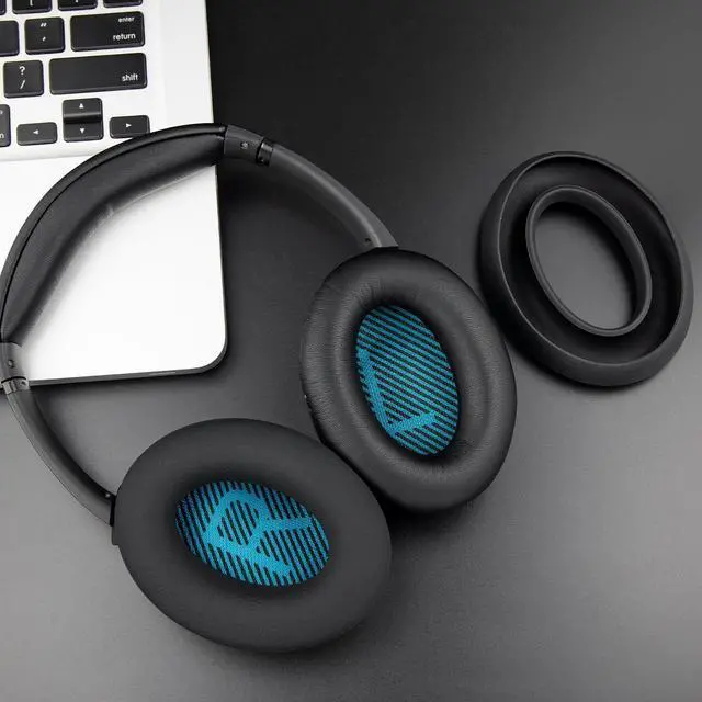 Alt view image 5 of 5 - SOULWIT Replacement Kit for Bose QuietComfort 25 (QC25), Ear Pads Cushions + Headband + Silicone Sweat Cover - Black