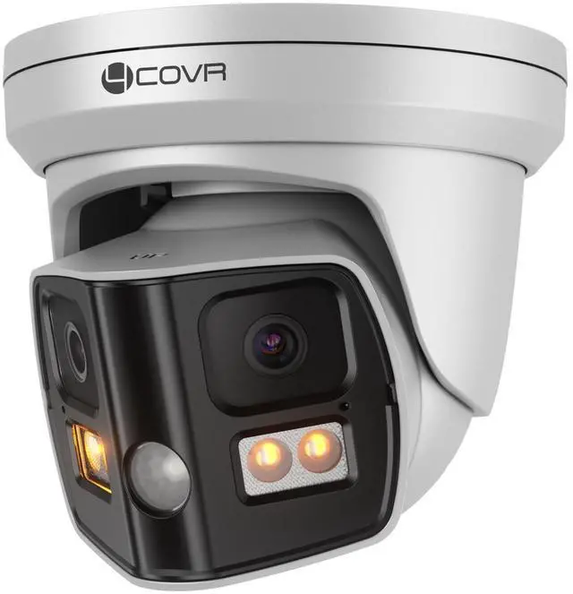 Main image of Forcovr 4COVR 4K PoE Security Camera Outdoor, 8MP Dual-Lens Turret Camera with Full-Color Night Vision, Dual Lights, Two-Way Talk, Person/Vehicle Detection, 256GB microSD Support LY99BA8MA