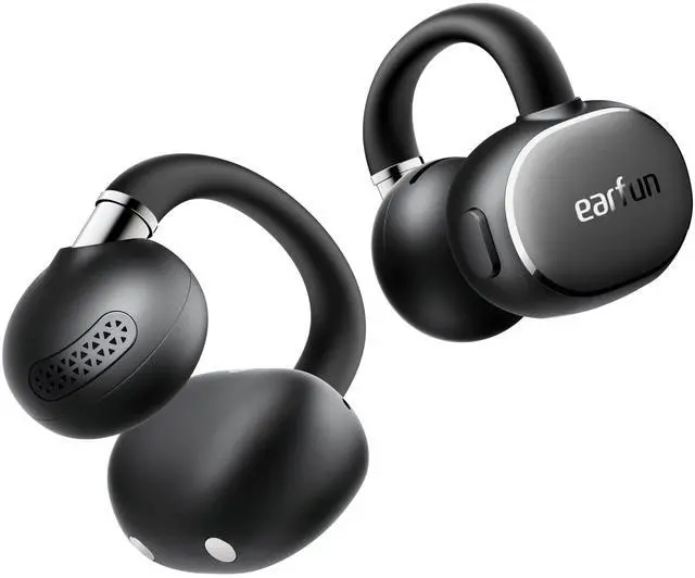 Main image of EarFun Clip 2 Open Ear Earbuds, Clip On Headphones, LDAC, Hi-Res Audio, 12mm Titanium Driver, 4 Mics AI Clear Call, AI Translation Earbuds, Secure Fit, 40H Playtime, Bluetooth 6.0 for Running, Workout