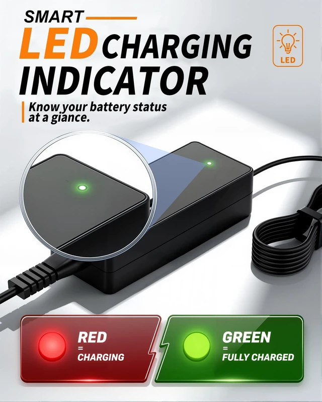 Alt view image 5 of 5 - VHBW 42V 2A Charger Compatible with Jasion EB5 Electric Bike 5.5x2.5mm