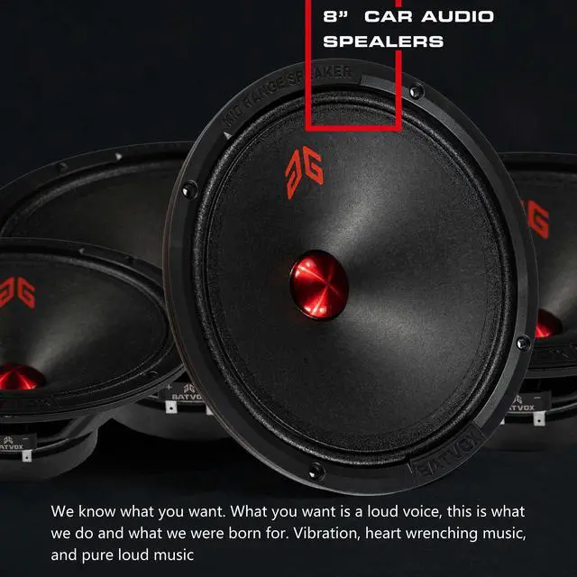 Alt view image 5 of 5 - Guooreat MX80P1 Loudspeaker 8 Inch Midrange 480 Watts 4 Ohms Orange Dust Cap, Premium Quality Audio Door Speakers for Car or Truck Stereo Sound System, Orange (2 Speakers)