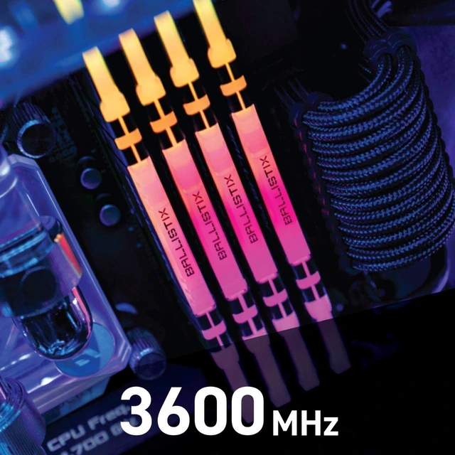 Alt view image 5 of 5 - Crucial Ballistix RGB 3600 MHz DDR4 DRAM Desktop Gaming Memory Kit 32GB (16GBx2) CL16 BL2K16G36C16U4BL (Black)