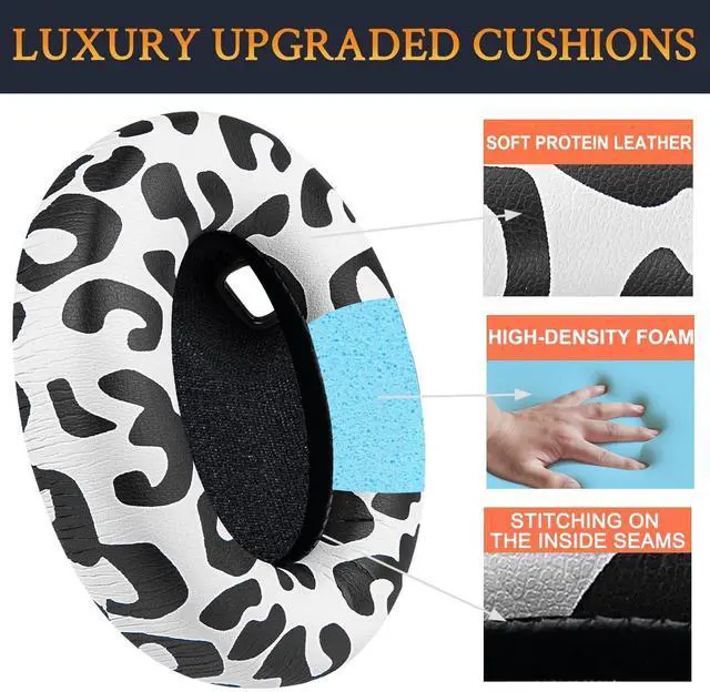 Alt view image 3 of 4 - SOULWIT Replacement Earpads for Sony WH-1000XM4 (WH1000XM4) Headphones, Ear Pads Cushions with Noise Isolation Foam, Added Thickness, Without Affecting Sensor - Snow Leopard