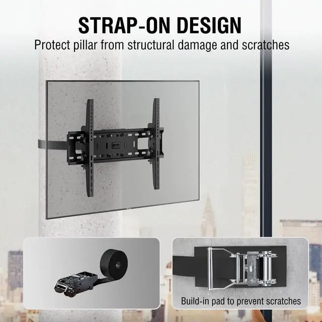 Alt view image 3 of 5 - ZeboZap 37"85" TVs ^^ Outdoor Tilt TV Mount Fits Pillars & Poles, Weatherproof No Drill Gazebo & Pergola TV Mount, VESA 600x400, Holds 120 lbs