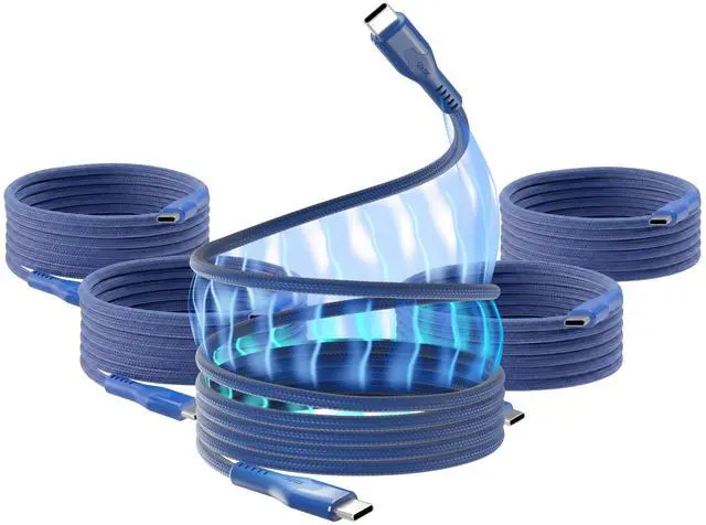Main image of Statik MagStack Pro USB C to USB C Cable, Magnetic Type C Charger Fast Charging Cord, On The Go Magnetic Charging Cable for Car, Compatible with iPhone, iPad & Android, Navy 100W 3FT, 5 Pack