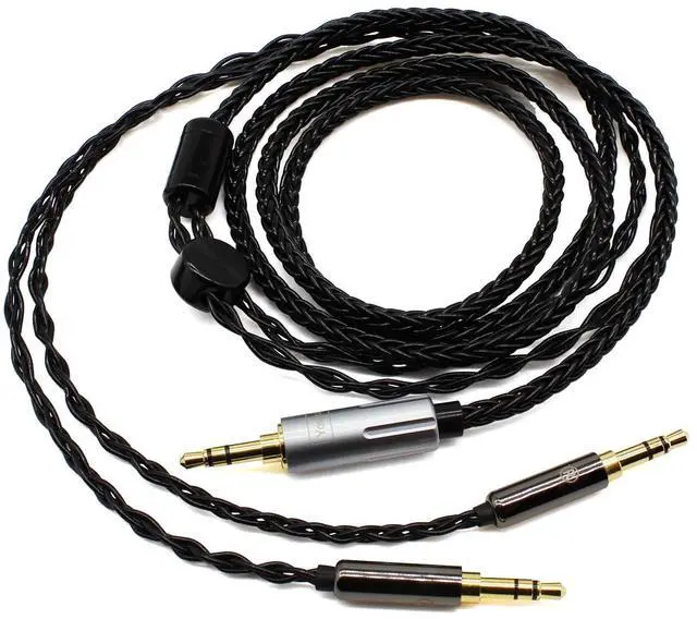 Main image of Youkamoo Replacement Upgrade Cable Compatible with Hifiman Sundara, Ananda, Arya, HE400SE, HE4XX, HE-400i, Edition XS Headphones Dual 3.5mm to 3.5mm Male Silver Plated Braided 8.5ft/2.6m