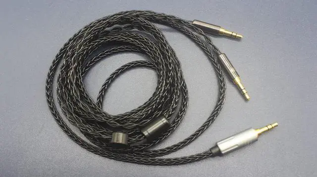 Alt view image 5 of 5 - Youkamoo Replacement Upgrade Cable Compatible with Hifiman Sundara, Ananda, Arya, HE400SE, HE4XX, HE-400i, Edition XS Headphones Dual 3.5mm to 3.5mm Male Silver Plated Braided 8.5ft/2.6m
