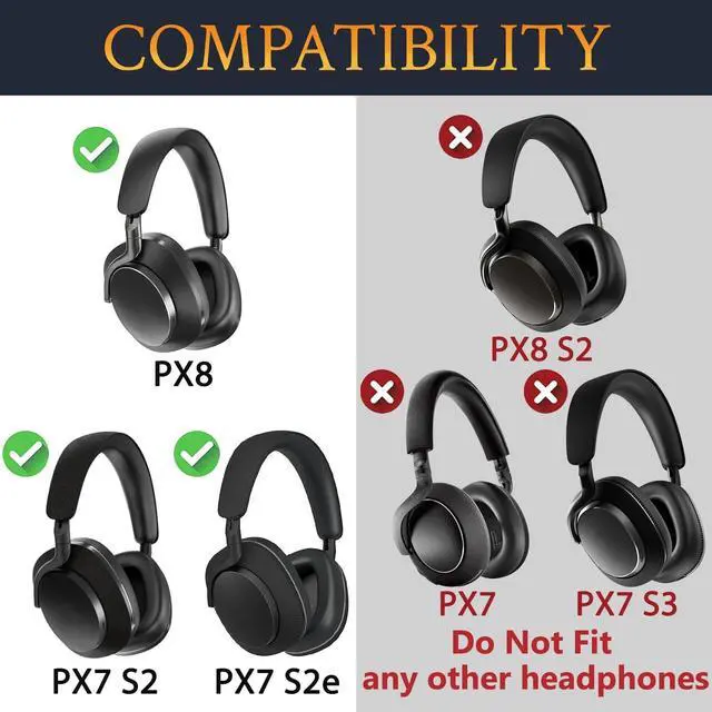 Alt view image 2 of 4 - SOULWIT Headband Cover for Bowers & Wilkins PX8/PX7 s2/PX7 s2e (do not fit PX7) Headphones, Replacement Headstrap Pad Repair Part - White-PX7 S2