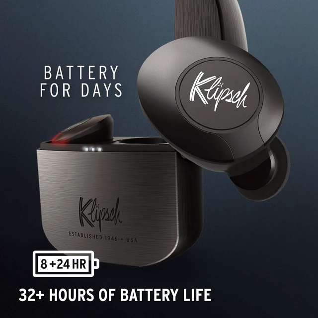 Alt view image 5 of 5 - Klipsch T5 II True Wireless Bluetooth 5.0 Earphones in Gunmetal with Transparency Mode, Beamforming Mics, Best Fitting Ear Tips, and 32 Hours of Battery Life in a Slim Charging Case