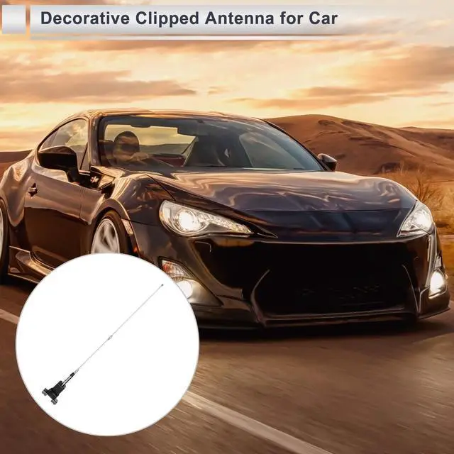 Alt view image 2 of 5 - RATCHROLL 1 Pc Universal Clipped Dummy Antenna Mount 25.2" Aerial for Decoration Only Black Silver Tone