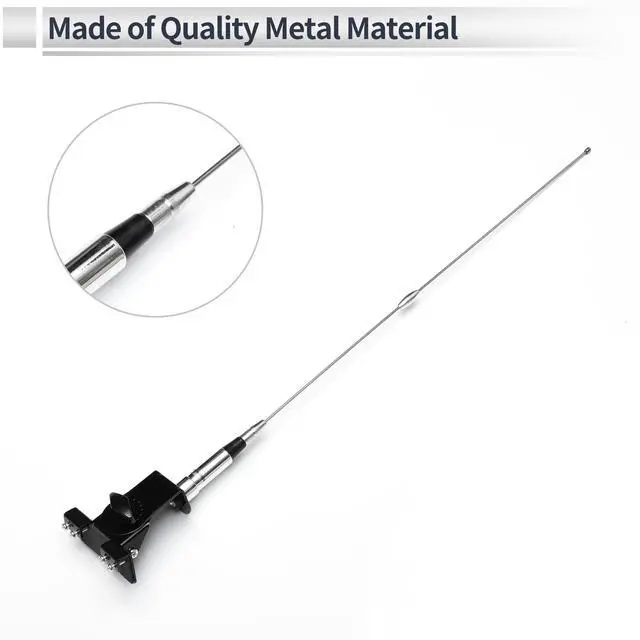 Alt view image 5 of 5 - RATCHROLL 1 Pc Universal Clipped Dummy Antenna Mount 25.2" Aerial for Decoration Only Black Silver Tone