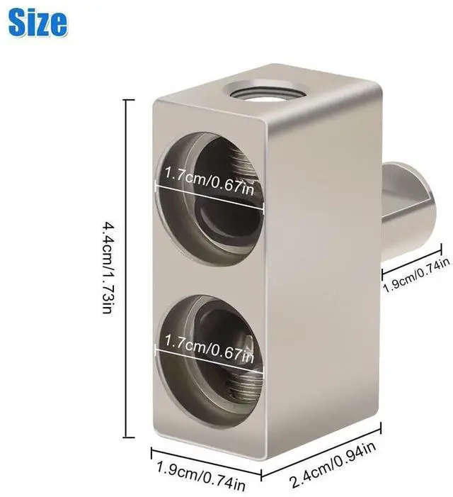 Alt view image 2 of 5 - 4pcs Car Audio Power/Ground Dual 1/0 Gauge To 1/0 Gauge Offset Amp Input Reducers