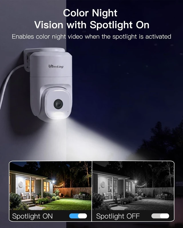Alt view image 5 of 5 - VIMTAG 2.5K Outdoor Pan/Tilt Security Camera, Wired, Dual-Band Wi-Fi, IP66