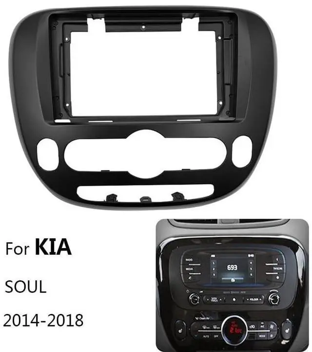 Alt view image 2 of 4 - Fits for Kia Soul 2014-2018 Car Radio Stereo Fascia Frame Double DIN 9 inch Dash Installation Mounting Kit