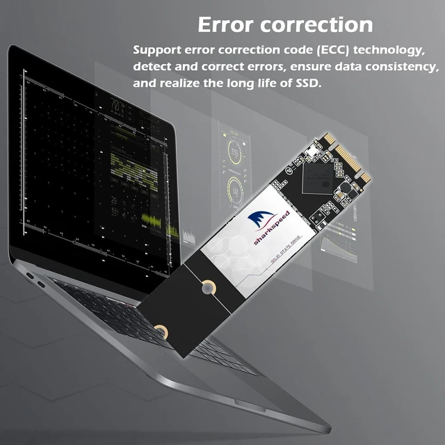 Alt view image 5 of 5 - S SHARKSPEED SSD M.2 2280 64GB NGFF 3D NAND SATA III 6 Gb/s,Internal Solid State Drive for Notebooks Desktop PC (M.2 2280 64GB)