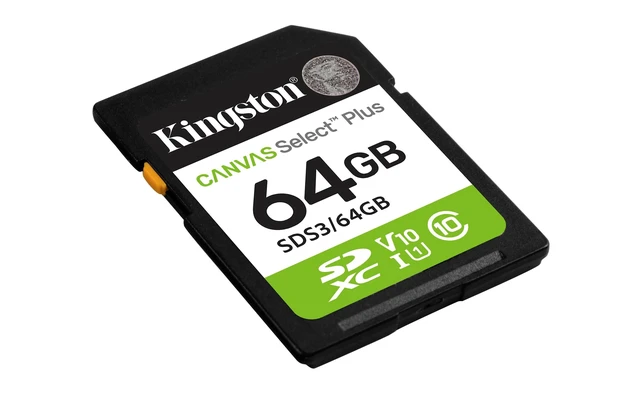 Alt view image 2 of 5 - Kingston 64GB Canvas Select Plus SD Card Up to 100MB/s Class 10, UHS-I, U1, V10 SDS3/64GB