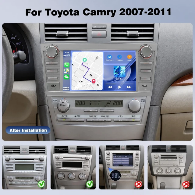 Alt view image 2 of 5 - 4+64G 8 Inch Android Car Radio for Toyota Camry 2007 2008 2009 2010 2011
