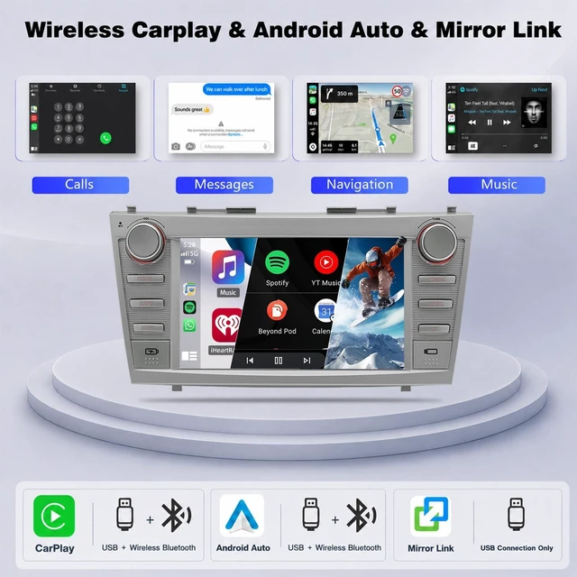 Alt view image 4 of 5 - 4+64G 8 Inch Android Car Radio for Toyota Camry 2007 2008 2009 2010 2011