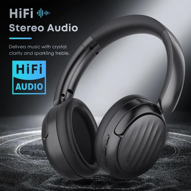 Alt view image 3 of 5 - Bluetooth Headphones, Hybrid Active Noise Cancelling Over Ear Headphones