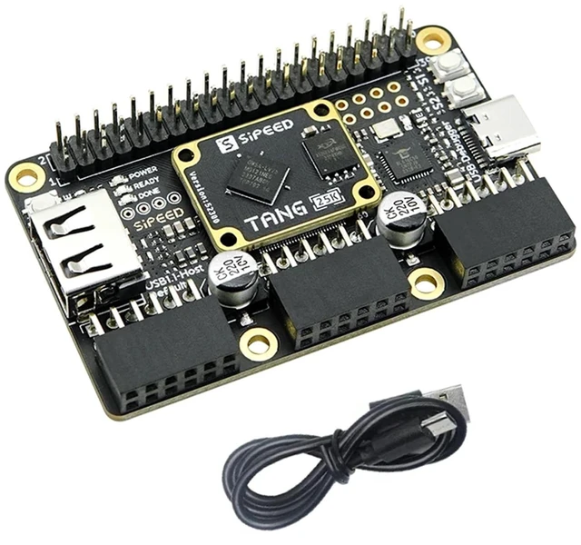 Main image of Sipeed Tang Primer 25K FPGA Development Board,23K LUTs 64Mbits NOR Flash, Linux RISC-V SBC Support USB-A MIPI 2.5Gbps SDRAM Module PMOD x 3, for RetroGame FPGA University Teaching (25K SBC)