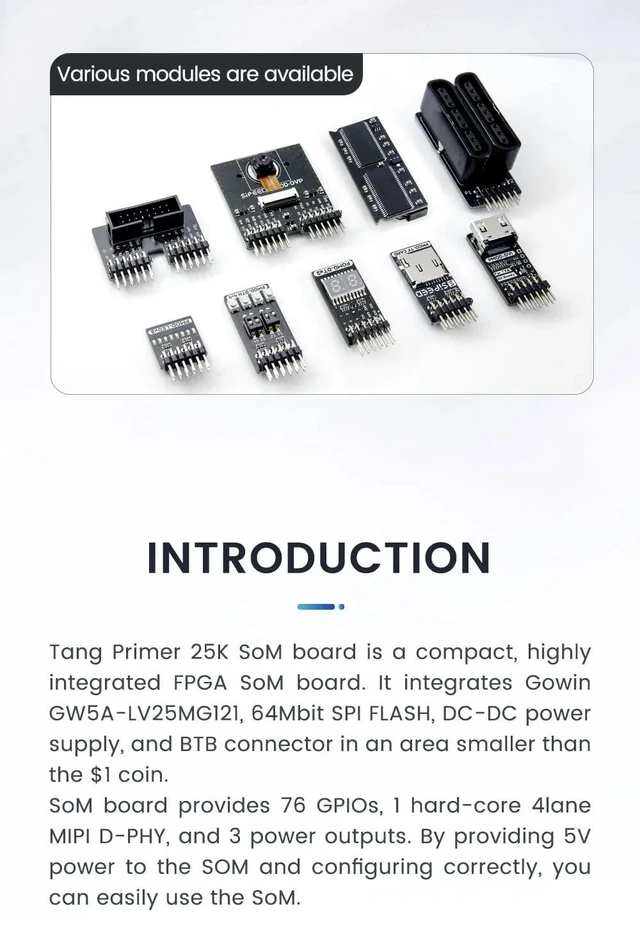 Alt view image 4 of 5 - Sipeed Tang Primer 25K FPGA Development Board,23K LUTs 64Mbits NOR Flash, Linux RISC-V SBC Support USB-A MIPI 2.5Gbps SDRAM Module PMOD x 3, for RetroGame FPGA University Teaching (25K SBC)