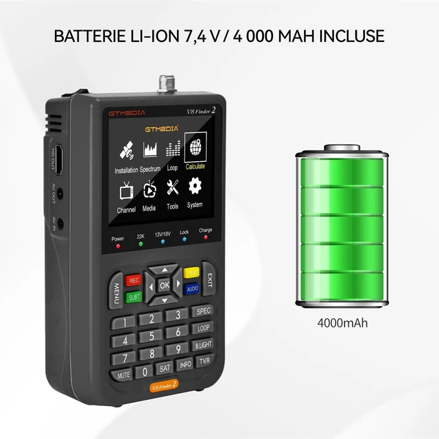 Alt view image 4 of 5 - GTMEDIA V8 Finder2 Satellite Finder Meter, DVB-S/S2/S2X,4000mAh