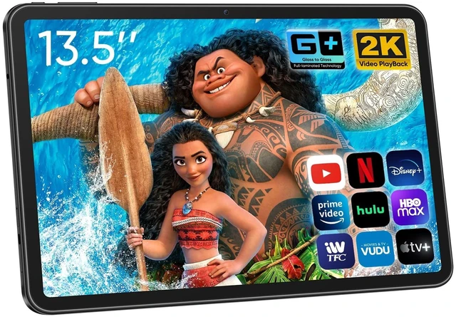 Main image of 13.5" Android 15 Tablet PC 6+128GB, Car TV for Back Seat Rear Entertainment Video Player, Phone Link FM Bluetooth Navigation Map, 5MP Front Camera G-Sensor NO-Battery, 1920x1200 IPS Touchscreen