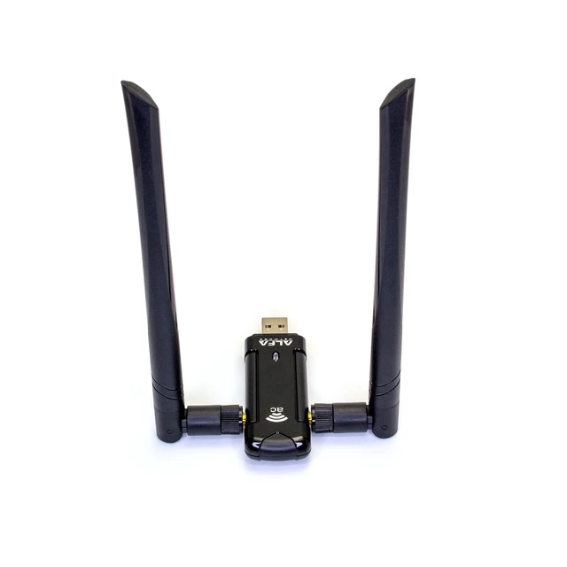 Alt view image 5 of 5 - Alfa Long-Range Dual-Band AC1200 Wireless USB 3.0 Wi-Fi Adapter w/2x 5dBi External Antennas - 2.4GHz 300Mbps / 5Ghz 867Mbps - 802.11ac & A, B, G, N