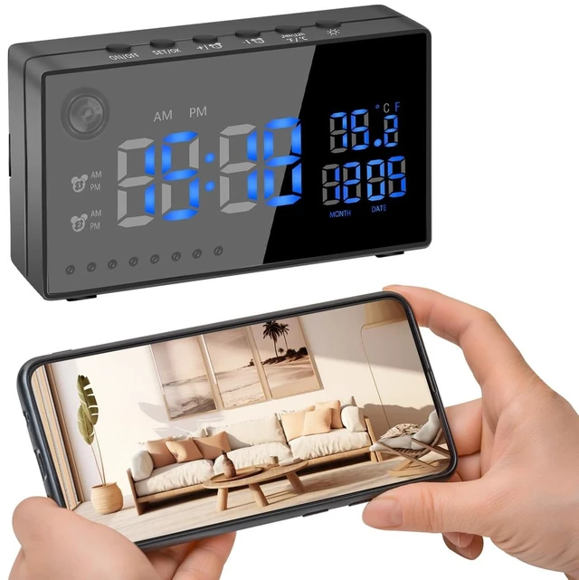 Main image of isekurity WiFi Security Hidden Camera 1080P Alarm Clock Spy Camera-No Sound