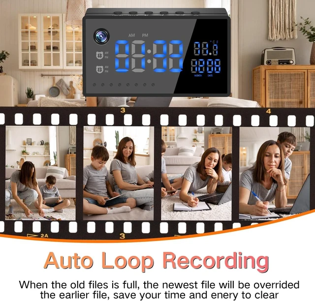 Alt view image 5 of 5 - isekurity WiFi Security Hidden Camera 1080P Alarm Clock Spy Camera-No Sound