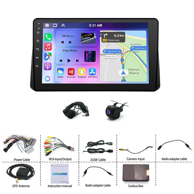 Alt view image 2 of 5 - 4+64G Android 14 Car Radio for Dodge Grand Caravan 2011-2020 with Wireless Carplay, 9 Inch Touch Screen Head Unit Stereo Bluetooth Radio Car Audio Receivers FM/RDS Radio AHD Backup Camera SWC