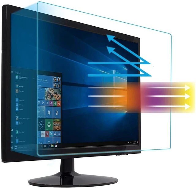 Main image of MUBUY 24" Eyes Protection Anti Blue Light Anti Glare Screen Protector fit 24 Inches 16:9 Widescreen Desktop Monitor Screen (20.9" W x H 11.8" H). Reduces Digital Eye Strain Help You Sleep Better.