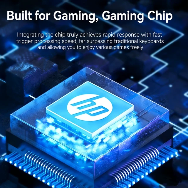 Alt view image 2 of 5 - HP GK400F Mechanical Gaming Keyboard, 104 Keys Wired Keyboard with Brown Switches, Mixed Lighting, Double-Shot ABS Keycaps, for Desktop and Laptop (Glacier Silver)