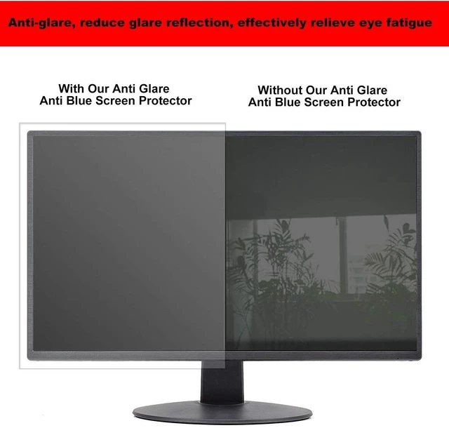 Alt view image 4 of 5 - MUBUY 24" Eyes Protection Anti Blue Light Anti Glare Screen Protector fit 24 Inches 16:9 Widescreen Desktop Monitor Screen (20.9" W x H 11.8" H). Reduces Digital Eye Strain Help You Sleep Better.