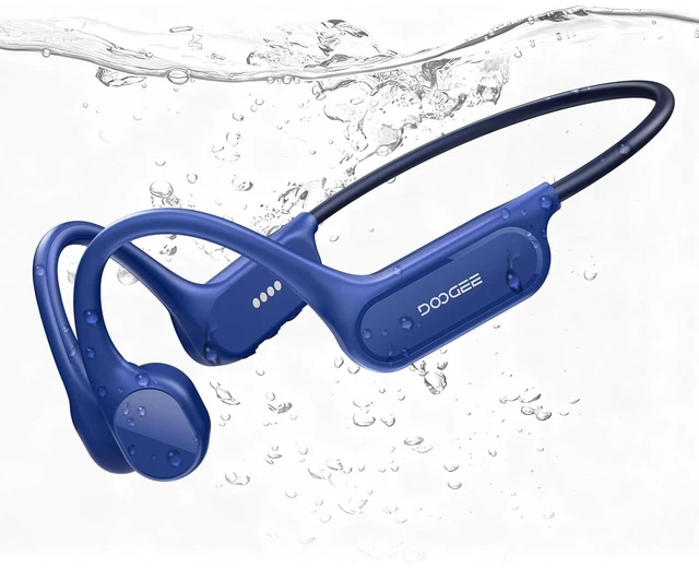 Main image of POPUX Bone Conduction Headphones IP68 Waterproof Headphones for Swimming, Open-Ear Underwater Swimming Earbuds Bluetooth 5.4 32GB MP3 10H Battery for Sport Running Fitness(Blue)