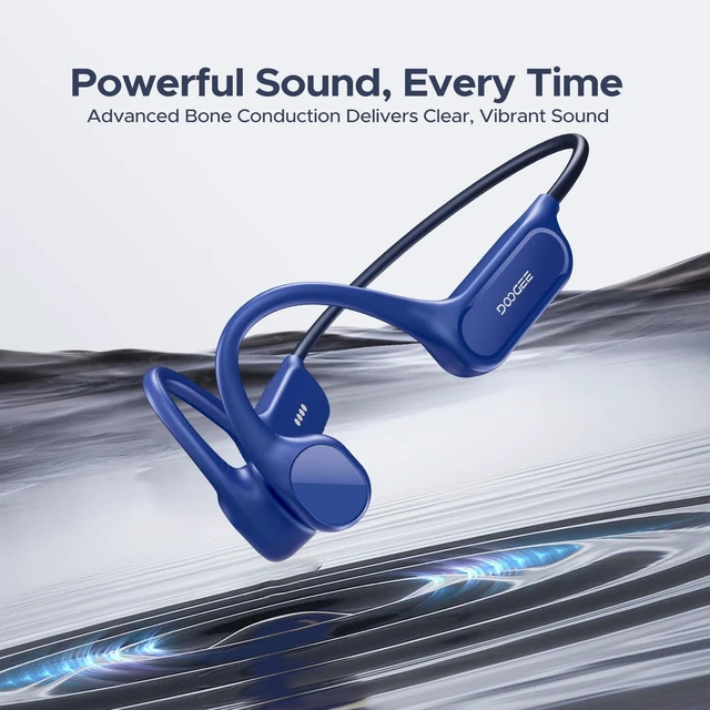 Alt view image 4 of 5 - POPUX Bone Conduction Headphones IP68 Waterproof Headphones for Swimming, Open-Ear Underwater Swimming Earbuds Bluetooth 5.4 32GB MP3 10H Battery for Sport Running Fitness(Blue)