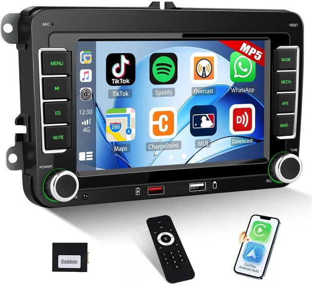 Main image of CAMECHO Car Radio for Volkswagen VW Tiguan 2009-2015 with Wireless Apple CarPlay Android Auto 7" HD Touch Screen Car Stereo with Bluetooth AM FM RDS EQ USB Mirror Link Remote Control + Canbus