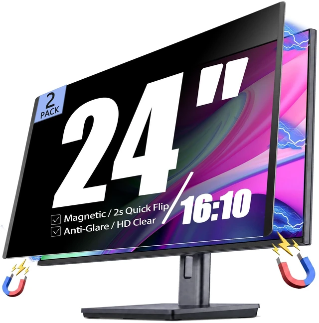 Main image of Pozlle 2 Pack Magnetic Privacy Screen for 21.5 Inch 16:9 Computer Monitor