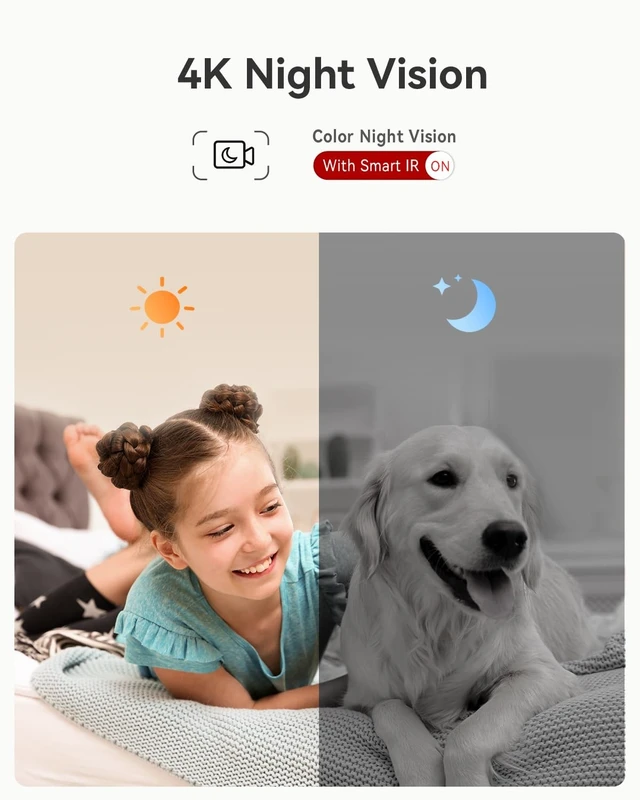 Alt view image 2 of 5 - LongPlus 4K 8MP Indoor Security Camera, Pan Tilt Wi-Fi Pet Baby Monitor