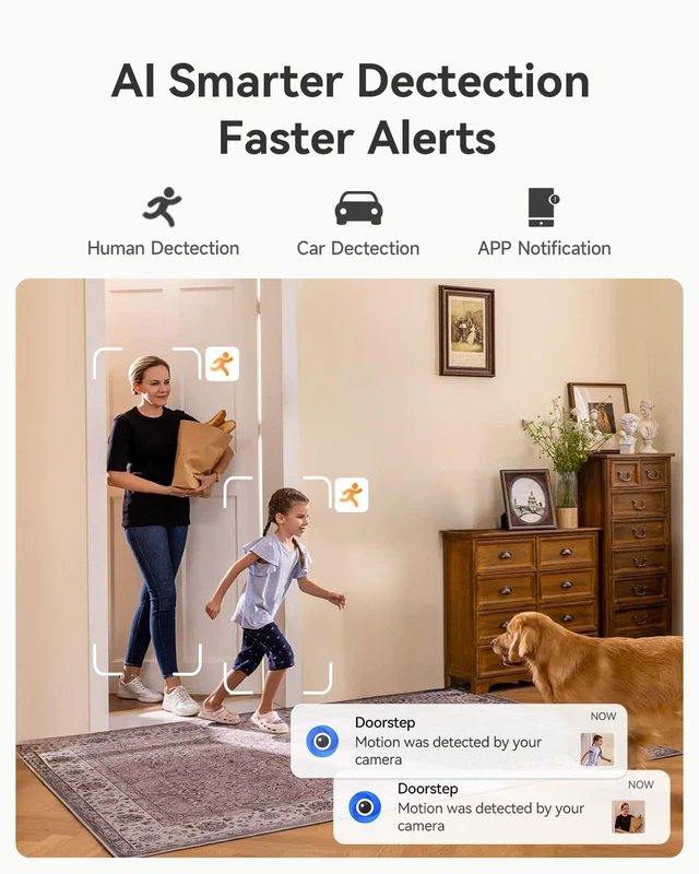 Alt view image 4 of 5 - LongPlus 4K 8MP Indoor Security Camera, Pan Tilt Wi-Fi Pet Baby Monitor