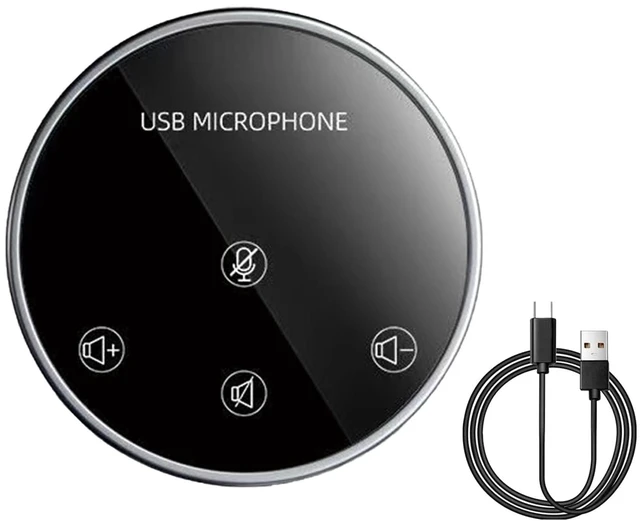 Main image of lorvannis Conference Speakerphone for PC & Laptop, USB Wired Speaker with Microphone, 360 Voice Pickup, Plug and Play, Computer Speaker for Zoom, Teams, Skype (Round Black)