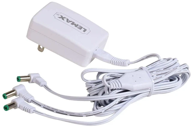 Main image of Lemax 94563 Switching Mode 3-Output Power Adapter, New 2019 Fixed US Plug V.2, White, 4.5V, 1000mA, Input 100-240V