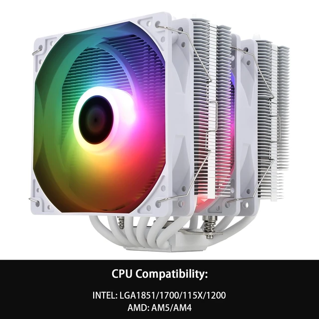 Alt view image 3 of 5 - Thermalright TR Peerless Assassin 120 SE White ARGB CPU Cooler, 6 Heat Pipes AGHP Technology, Dual 120mm PWM Fans, 1550RPM Speed, for AMD:AM4 AM5/Intel LGA 1700/1150/1151/1200,PC Cool