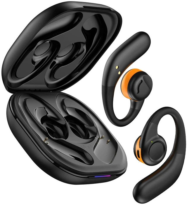 Main image of Jzones Open Ear Headphones Wireless Bluetooth 5.3, Open Ear Earbuds with Dual 16.2mm Dynamic Drivers 60 Hours Playtime Waterproof Sport Earbuds for Android iPhone TV,Black
